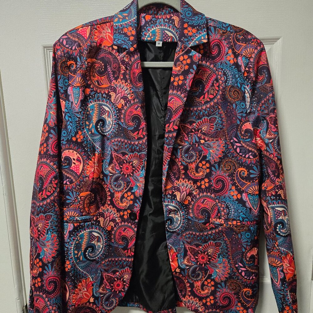 Women's Colorful Paisley Blazer - Size M
